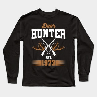 Gifts for 48 Year Old Deer Hunter 1973 Hunting 48th Birthday Gift Ideas Long Sleeve T-Shirt